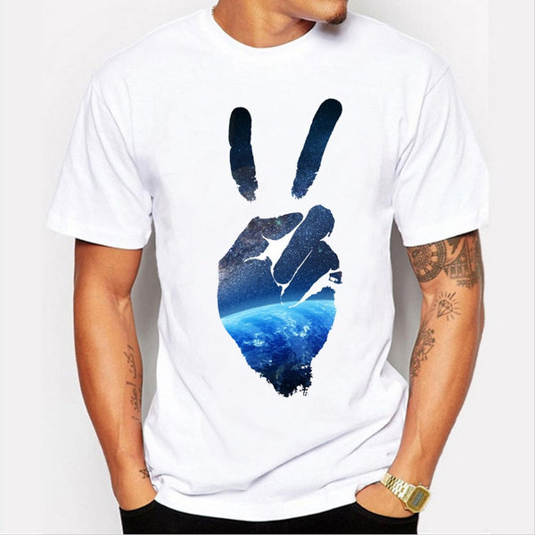 Men's T-shirts 2019 Victory Gesture 3D Printing Funny T-shirt Summer Casual Short-sleeve Brand T-shirt Fashion O-Neck Tee shirt